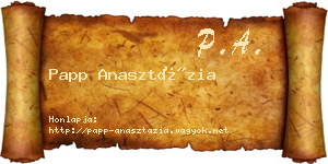 Papp Anasztázia névjegykártya